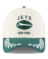 New Era Men's Cream/Green York Jets 2025 Nfl Draft 39THIRTY Flex Hat