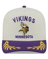 New Era Men's Cream/Purple Minnesota Vikings 2025 Nfl Draft A-Frame 9FIFTY Snapback Hat