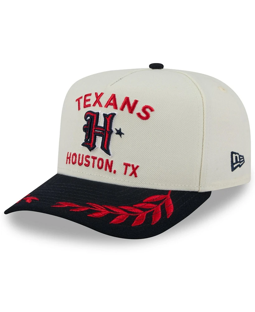 New Era Men's Cream/Navy Houston Texans 2025 Nfl Draft A-Frame 9FIFTY Snapback Hat
