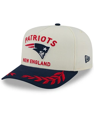 New Era Men's Cream/Navy New England Patriots 2025 Nfl Draft A-Frame 9FIFTY Snapback Hat