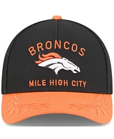 New Era Men's Black/Orange Denver Broncos 2025 Nfl Draft 9FORTY A-Frame M-Crown Adjustable Hat