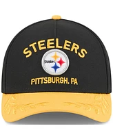New Era Men's Black/Yellow Pittsburgh Steelers 2025 Nfl Draft 9FORTY A-Frame M-Crown Adjustable Hat