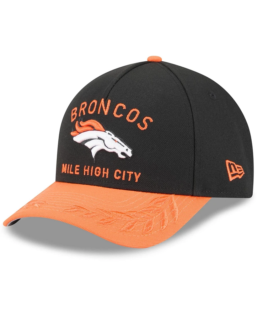 New Era Men's Black/Orange Denver Broncos 2025 Nfl Draft 9FORTY A-Frame M-Crown Adjustable Hat