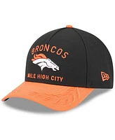 New Era Men's Black/Orange Denver Broncos 2025 Nfl Draft 9FORTY A-Frame M-Crown Adjustable Hat