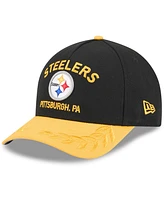 New Era Men's Black/Yellow Pittsburgh Steelers 2025 Nfl Draft 9FORTY A-Frame M-Crown Adjustable Hat