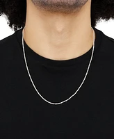 Italian Gold Polished Glitter Rope Link 22" Chain Necklace in 14k White Gold