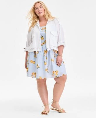 On 34th Trendy Plus Size Utility Jacket Printed Mini Dress Exclusively At Macys