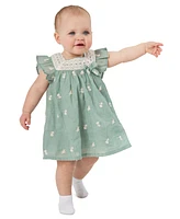 Rare Editions Baby Girls Eyelet Crochet-Trim Dress