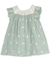 Rare Editions Baby Girls Eyelet Crochet-Trim Dress