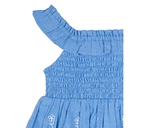 Rare Editions Baby Girls Smocked Eyelet Dress