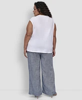 Dkny Plus Twisted-Neck Sleeveless Blouse