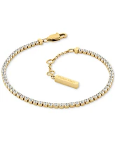 Calvin Klein Stainless Steel 3-Pc. Set Crystal Mixed Chain Bracelets
