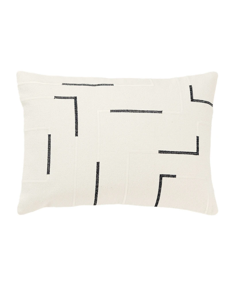 Rizzy Home Glam Striped Woven Decorative Pillow