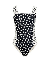 Lands' End Plus Square Neck High Leg One Piece Swimsuit