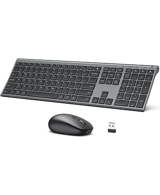 DK03 Bluetooth Keyboard and Mouse, Rechargeable Dual-Mode (Bluetooth 4.2 + 2.4G) Wireless Keyboard and Mouse Combo