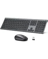 DK03 Bluetooth Keyboard and Mouse, Rechargeable Dual-Mode (Bluetooth 4.2 + 2.4G) Wireless Keyboard and Mouse Combo