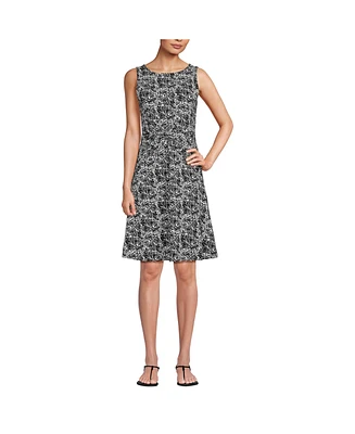 Lands' End Women's Cotton Modal Boatneck Twist Dress