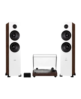 Fluance RT85N Reference High Fidelity Vinyl Turntable (Piano Black), PA10 Phono Preamp and Ai81 Powered Floorstanding Speakers (Black Ash), Nagaoka Mp