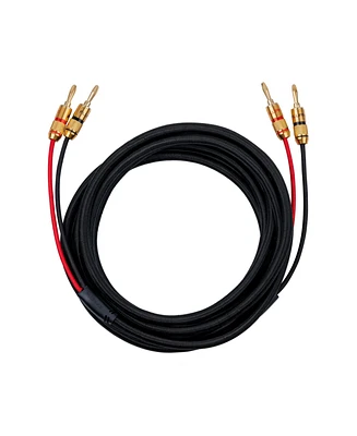 Fluance High-Fidelity 12 Gauge Speaker Wire with Dual Gold-Plated Banana Plugs, 12 Feet Oxygen-Free Pure Copper (Ofc) Cable, Nylon Braided Jacket (SW5