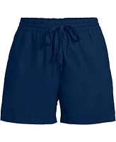 Lands' End Women's Poplin High Rise Pull On 5" Shorts