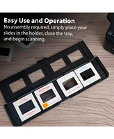 Magnasonic Long Tray Slide Film Holder for 35mm Compatible Film Scanners, Holds 4 Slides to Speed up Processing Time, Easy To Use, Gently Flattens and