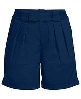 Lands' End Women's Chino High Rise Pleated 7" Shorts