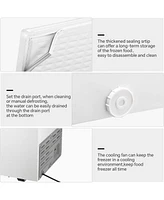 Zafro 1.8 Cu. Ft. Chest Freezer – This compact, freestanding freezer features a removable basket, adjustable temperature, and a top-opening doo