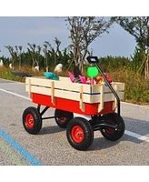 All Terrain Air Tires Outdoor Steel Garden Cart for Haulling Tools or Supplies in Your Backyard