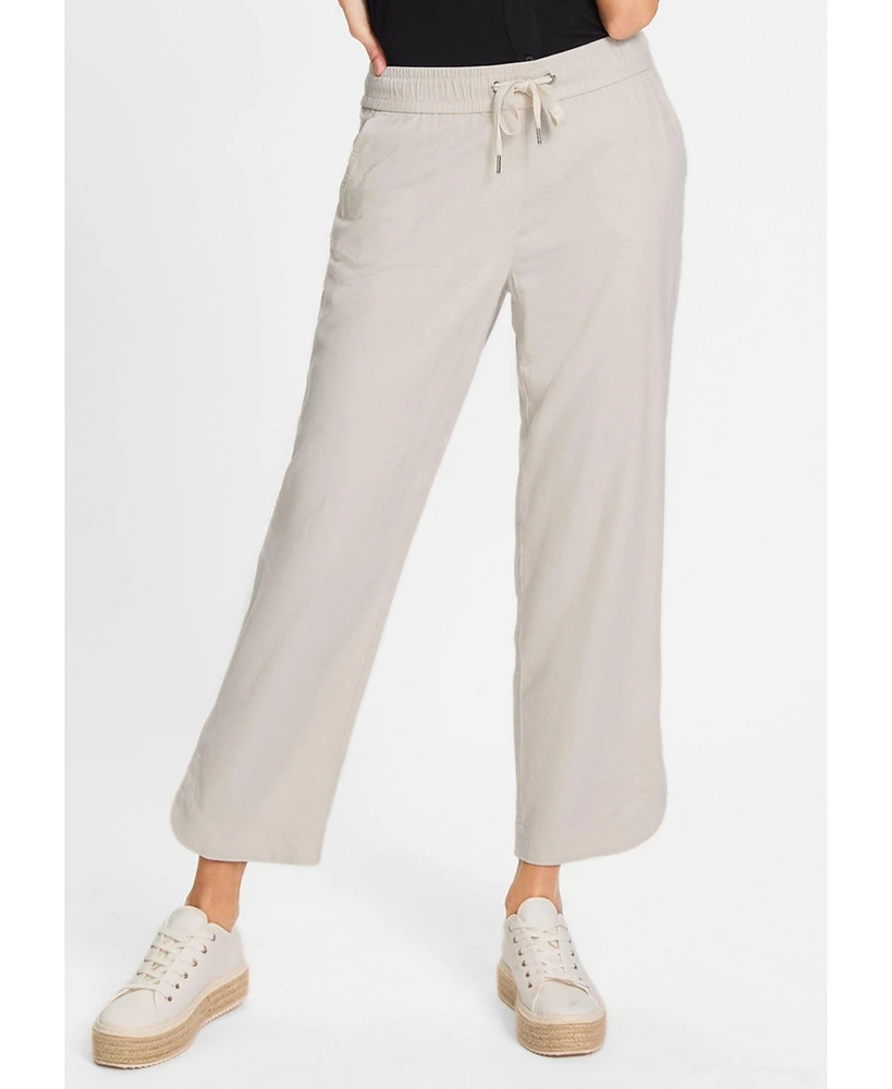 Olsen Women's Mona Fit Pull-On Linen Blend Pant