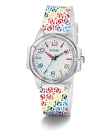 Guess Women's Analog Clear Silicone Strap Watch, 34mm