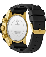 Guess Men's Multifunction Black Silicone Watch, 52mm