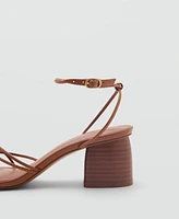 Mango Women's Crossed Strap Heeled Sandals
