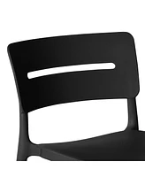 Stackable Polypropylene Resin Plastic Outdoor Patio Bar Stools (Set of 2)