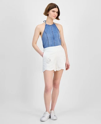 And Now This Women's Embroidered Cutwork Pull-On Shorts, Exclusively at Macy's
