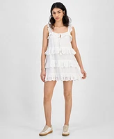 And Now This Women's Eyelet Cotton Tiered Mini Dress, Exclusively at Macy's
