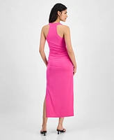 Bar Iii Women's Cowlneck Ruched Side-Slit Dress, Exclusively at Macy's