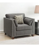 Linen Upholstered Armchair – Perfect for Living Room or Bedroom