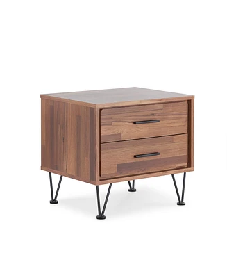 Metal Nightstand with Two Drawers – Stylish and Functional
