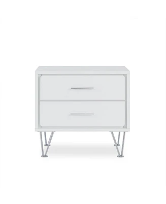 Metal Nightstand with Two Drawers – Stylish and Functional