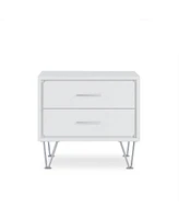 Metal Nightstand with Two Drawers – Stylish and Functional