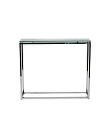 Stylish Glass Sled Console Table for Small Spaces and Home Decor