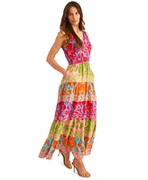 Vince Camuto Women's Printed Surplice-Neck Maxi Dress