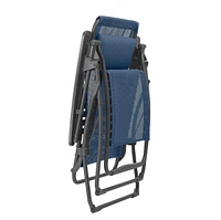 Reclining Steel Zero Gravity Chair with Cushion for Lawn Deck and Poolside