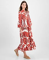 T Tahari Women's Printed Tiered Shift Dress