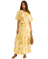 Vince Camuto Women's Printed Tiered Smocked-Waist Maxi Skirt