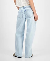 Celebrity Pink Juniors' Lace-Trim Low-Rise Slouchy Jeans