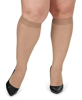 MeMoi Women's 2 Pair Pack Energizing Curvy Knee Highs Mm-4240