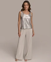Donna Karan New York Women's Metallic Scoop-Neck Tank Top