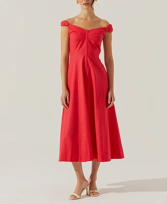 Astr the Label Women's Charelin Off-The-Shoulder Linen-Blend Midi Dress