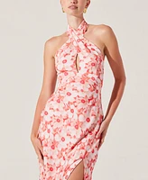 Astr the Label Women's Marissa Floral Print Halter Midi Dress
